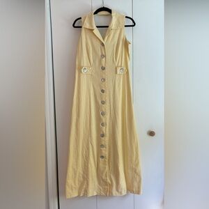Christopher & Banks Butter Yellow Linen Blend Dress